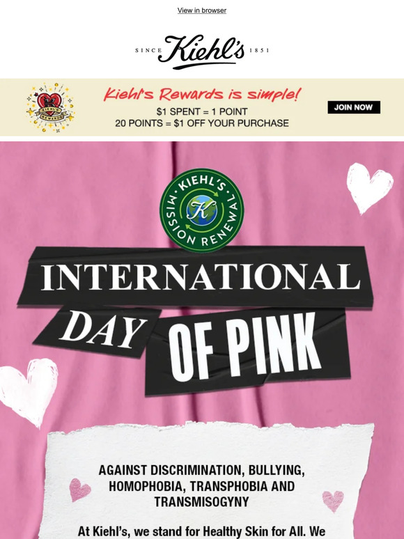 Kiehl S Today We Celebrate International Day Of Pink Milled