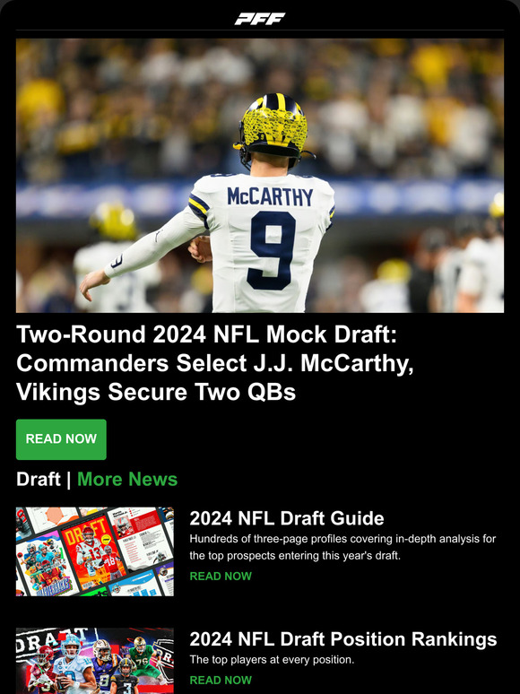 Pro Football Focus Two Round Mock Nfl Draft Guide Position