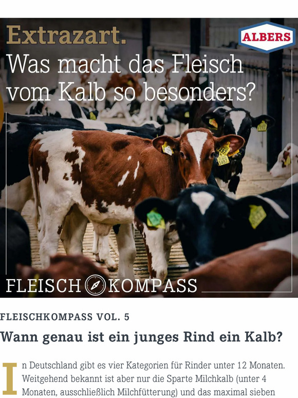 Albers Food Shop De Wann Genau Ist Ein Junges Rind Ein Kalb Milled