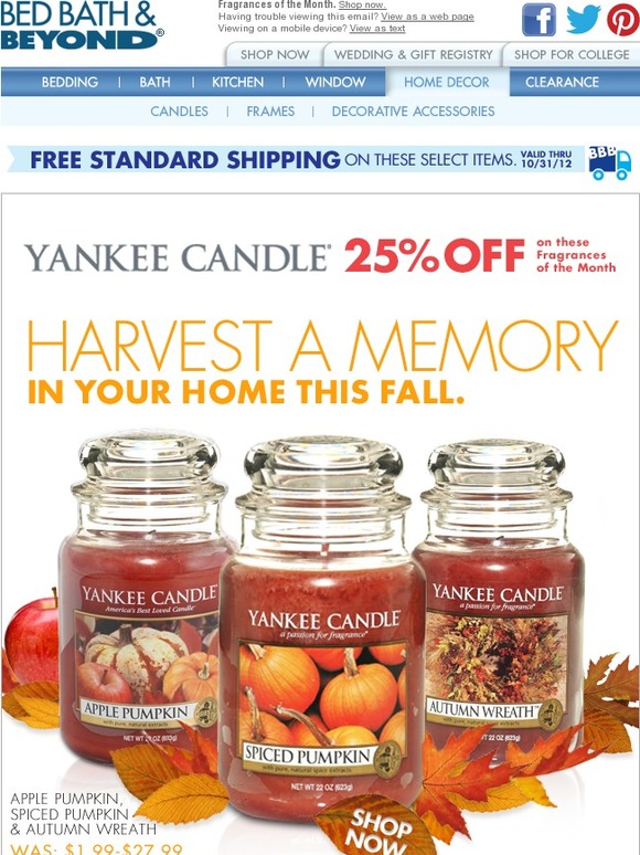 Bed Bath & Beyond Fragrances of the month. Memories of a lifetime. Milled