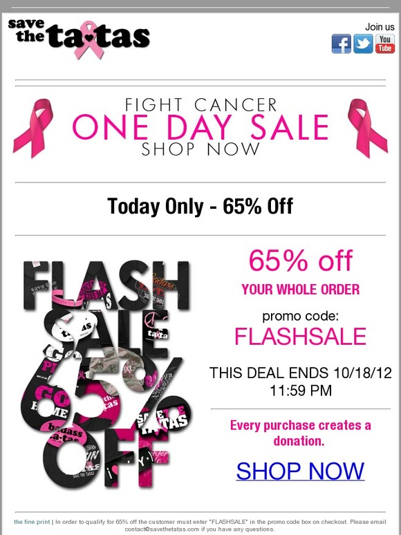 One Day Only - 65% Off