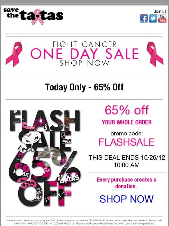 One Day Only - 65% Off