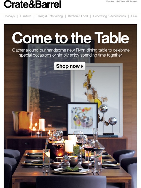 Crate and Barrel Come to the table + Free Local InHome Delivery Milled