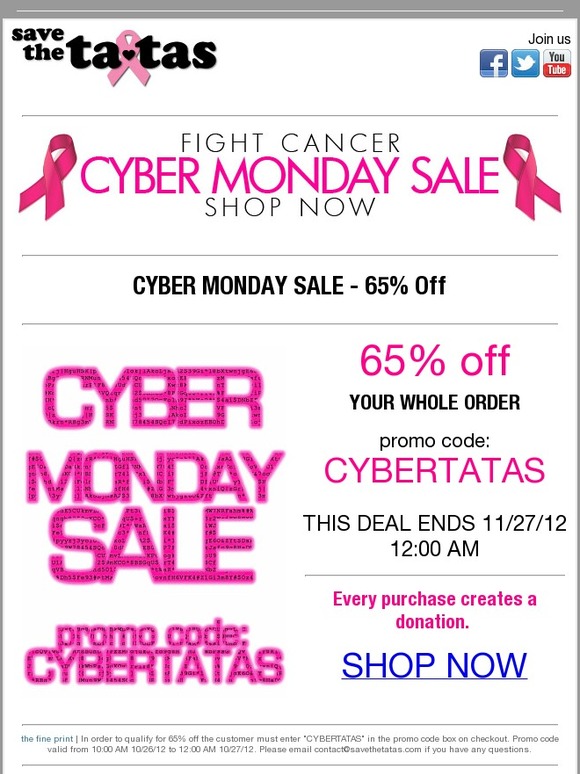 Cyber Monday Sale - 65% OFF