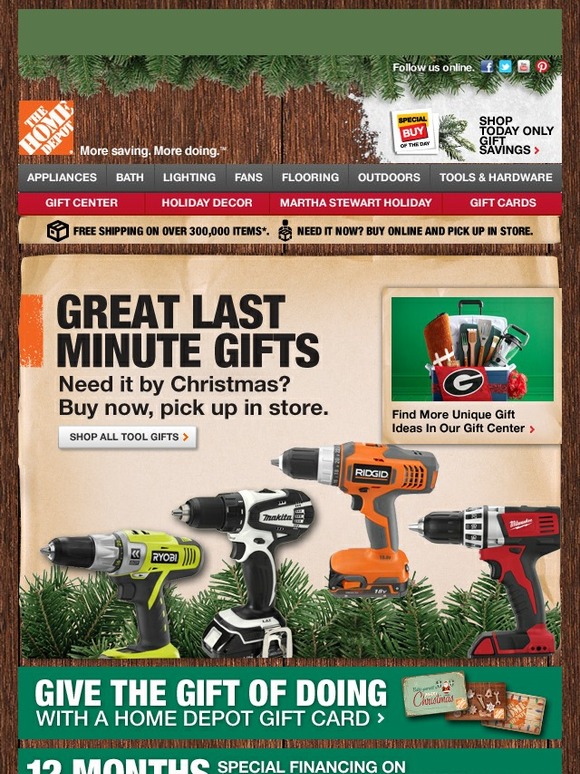Home Depot Great Gifts Order & Pick Up Today Milled