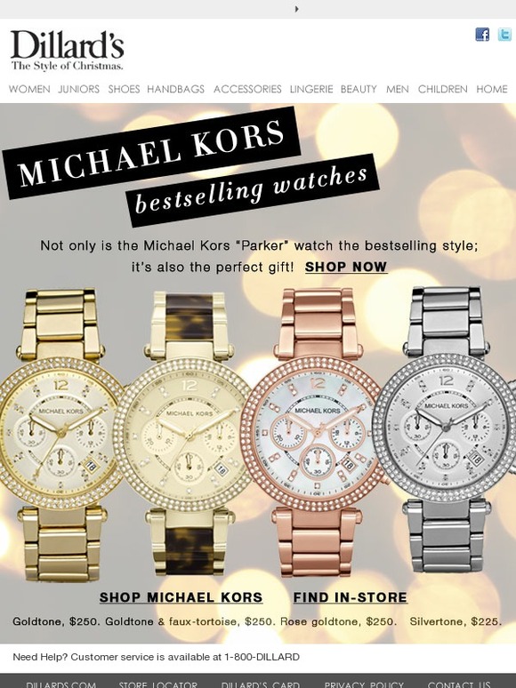 dillard michael kors watch