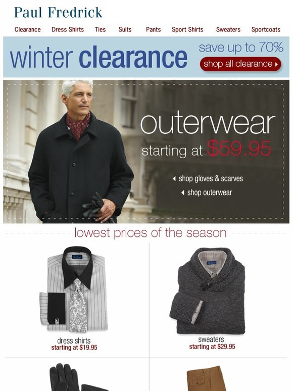 Paul Fredrick: CLEARANCE BLOWOUT + Lowest Outerwear Prices Of The ...