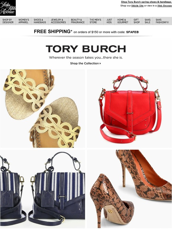 saks fifth avenue tory burch bags