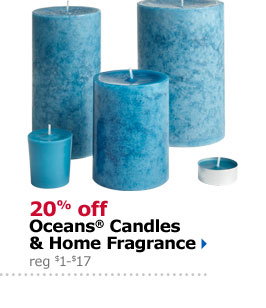 20% off Oceans® Candles & Home Fragrance