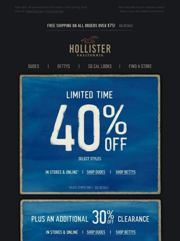 hollister free shipping coupon code