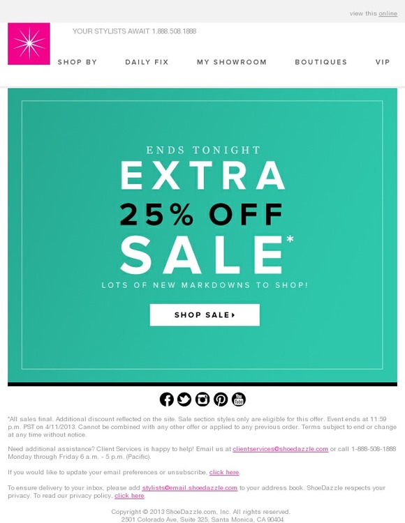 ShoeDazzle Final Hours for Extra 25 Off Sale Milled