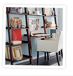 Sloane Java Leaning Desk with Two 18 in. 
Bookcases