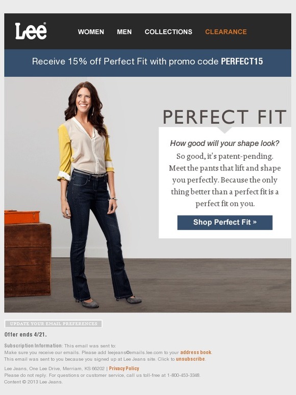 lee perfect fit jeans