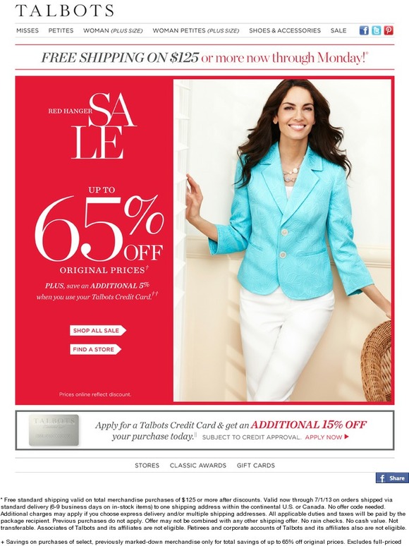 Talbots NOW Free Shipping + Up to 65 Off Clearance. Milled