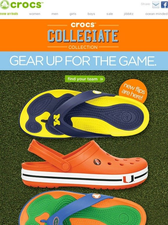 Crocs: New college team flips are here 