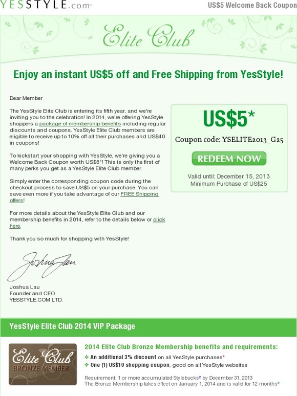 YesStyle Enjoy an instant US5 off and Free Shipping from YesStyle! Milled