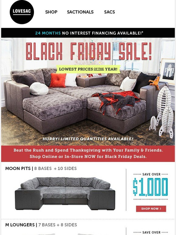 LoveSac Black Friday Sale Save Over 1,000 on our Most Popular