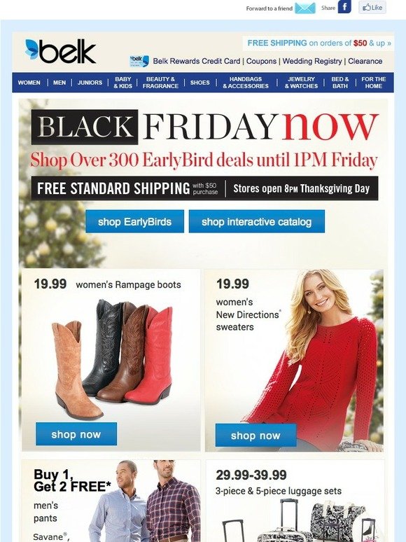 Belk Shop Black Friday Now! More Than 300 EarlyBird Deals on