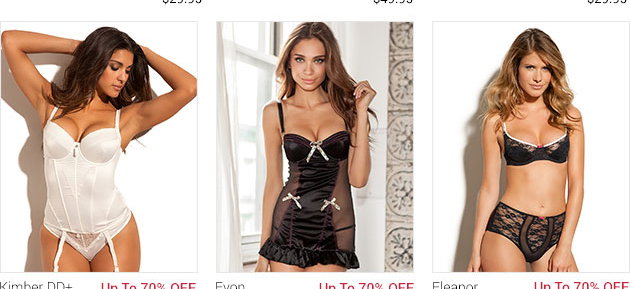 Shop lingerie with up to 70 percent off!