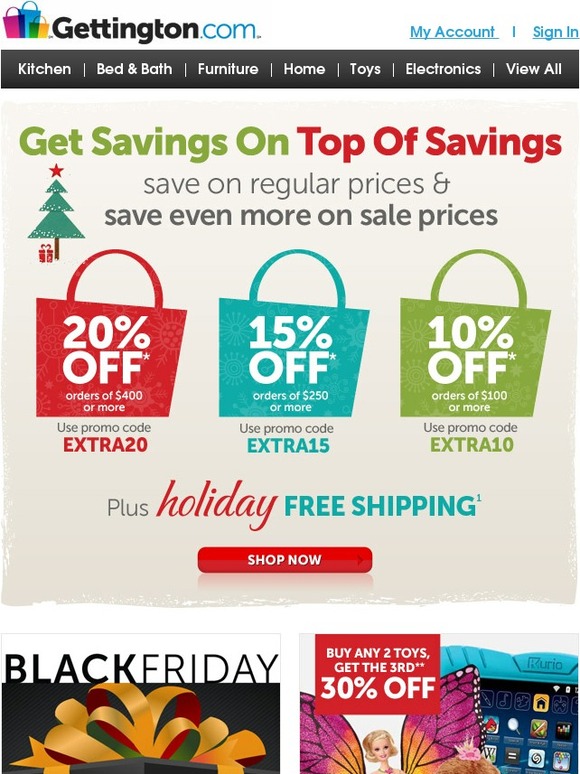 Gettington Save up to 20 on regular and sale prices all weekend, plus