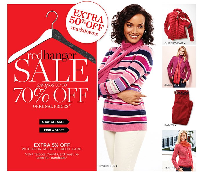 Talbots: NOW Up to 70% Off! Shop Red Hanger Sale.