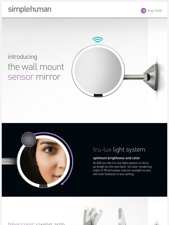 simplehuman Introducing the wall mount sensor mirror Milled