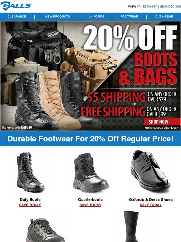 Galls Boots and Bags Blowout! Milled