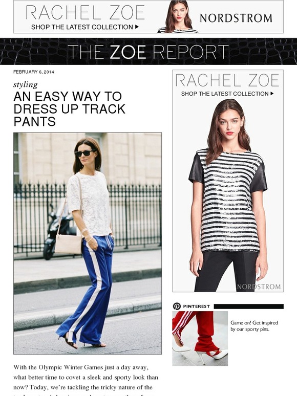 The Zoe Report An Easy Way To Dress Up Track Pants Milled