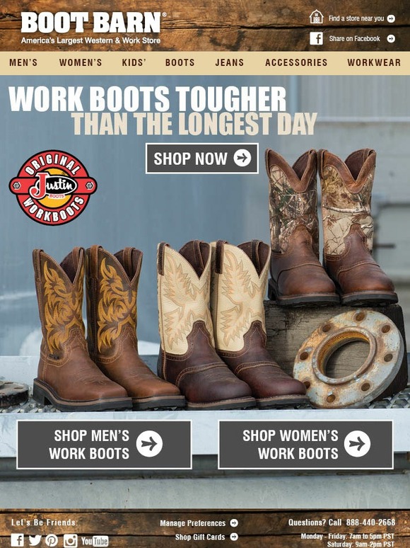 Justin Work Boots Tougher Than The Longest Day! Milled