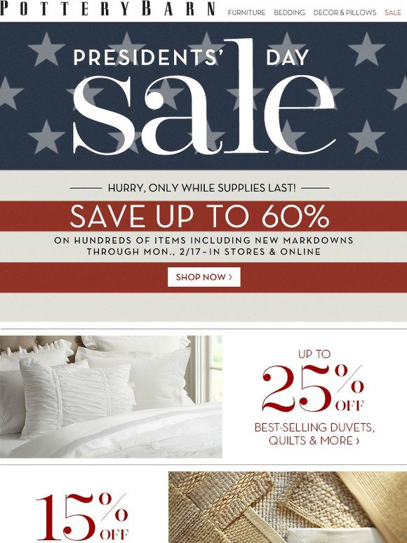 Pottery Barn ★STARTS NOW Presidents' Day Sale★ Milled