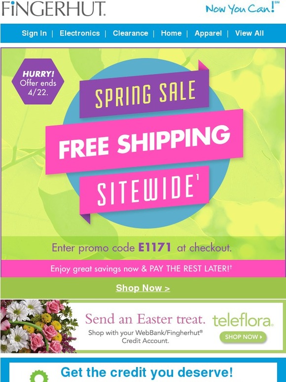 Fingerhut Fingerhut Spring Sale FREE SHIPPING SITEWIDE! Milled