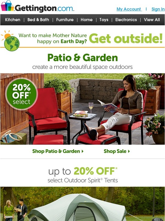 Gettington Happy Earth Day! Get outside with select savings. Milled
