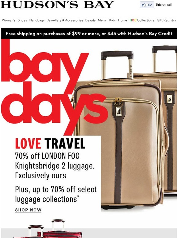 hbc luggage sale