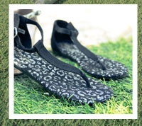Black Snow Leopard Women's Playa Sandals