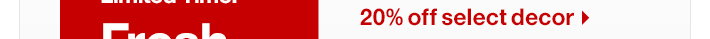 20% off select decor