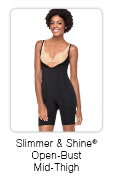 Slimmer & Shine® Open-Bust Mid-Thigh