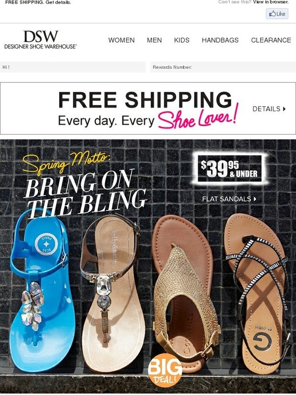 DSW Jeweled sandals 39.95 or less! Plus, get ready for