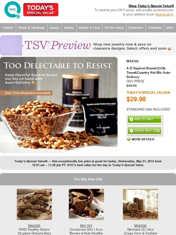 QVC QVC's Today's Special Value (Wednesday, May 21, 2014) Milled