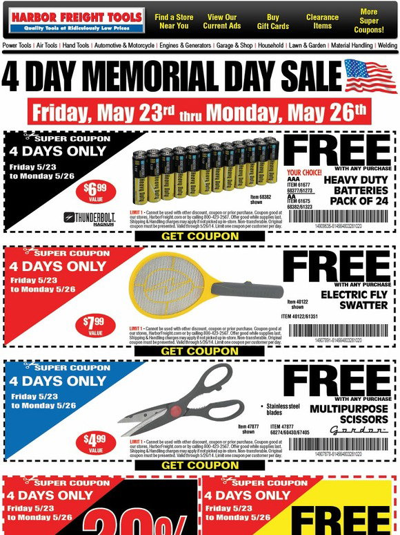 Harbor Freight Tools ★☆ 4 Day Memorial Day Sale! Starts Friday ☆★ Milled