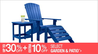 Up to 30% off + Extra 10% off Select Garden & Patio**