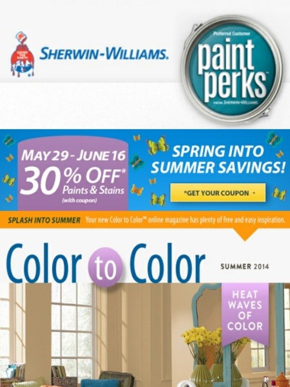 Sherwin Williams Home 30 Off Coupon + NEW Color to Color™ Issue! Milled