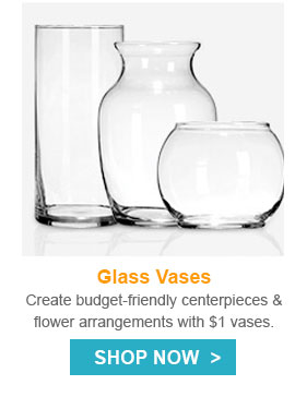 Create budget-friendly centerpieces and flower arrangements with $1 vases.