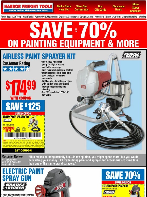 Harbor Freight Tools: Super Coupon Savings on Painting ...