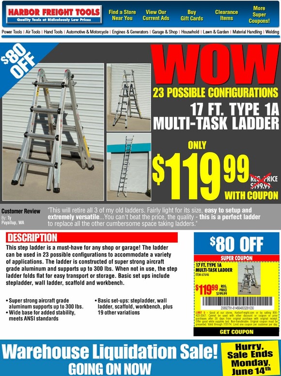 Harbor Freight Tools WOW The Only Ladder you Need 23 Possible