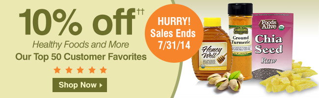 10% Off^ Healthy Foods Ends 7.31.14