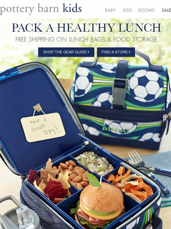 Pottery Barn Kids Today's Lunch Special FREE shipping on all lunch