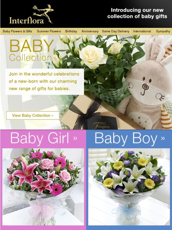 Interflora Send Your Congratulations With Our New Baby Collection Milled