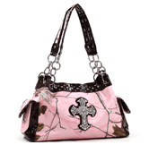 Realtree® AP Pink Camo Cross Accented Shoulder Bag