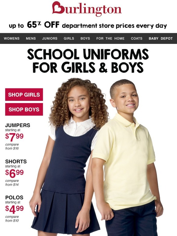 Burlington Coat Factory: Stock up on School Uniforms | Milled