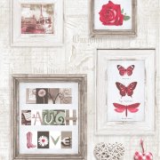 Live Laugh Love Frames Wallpaper Red / Cream